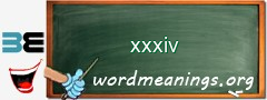 WordMeaning blackboard for xxxiv